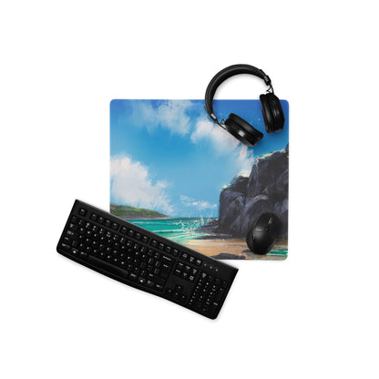 Coastal Sky Seascape Gaming Mouse Pad - Seascape Mouse Pad Blue Turquoise Desk Setup Calm Mood Non Slip