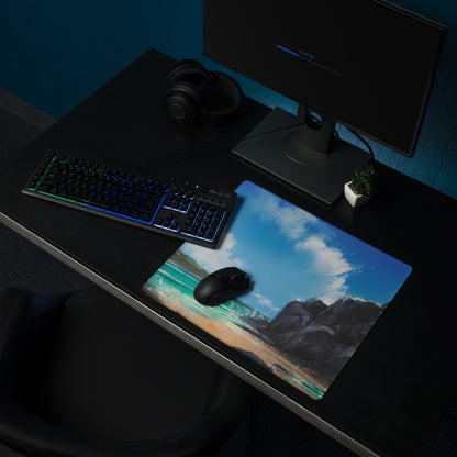 Coastal Sky Seascape Gaming Mouse Pad - Seascape Mouse Pad Blue Turquoise Desk Setup Calm Mood Non Slip