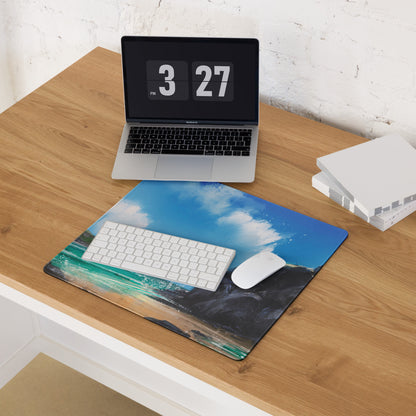 Coastal Sky Seascape Gaming Mouse Pad - Seascape Mouse Pad Blue Turquoise Desk Setup Calm Mood Non Slip