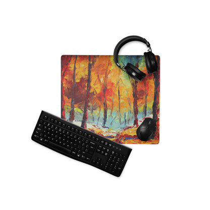 Vibrant Autumn Forest Gaming Pad - Gaming Mouse Pad Multicolor Autumn Palette Home Office Artistic Energetic Mood Modern