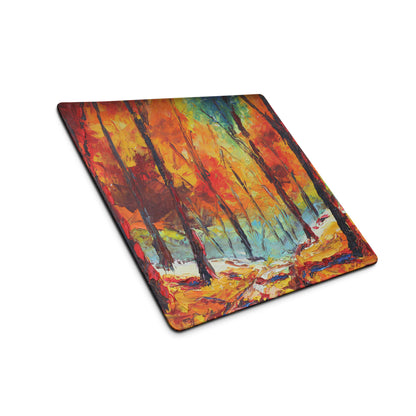 Vibrant Autumn Forest Gaming Pad - Gaming Mouse Pad Multicolor Autumn Palette Home Office Artistic Energetic Mood Modern