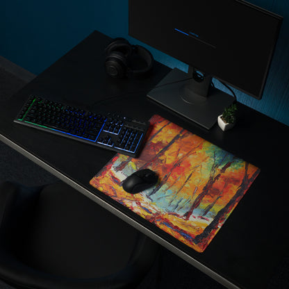 Vibrant Autumn Forest Gaming Pad - Gaming Mouse Pad Multicolor Autumn Palette Home Office Artistic Energetic Mood Modern