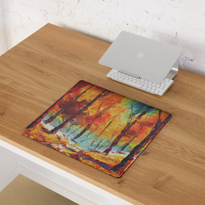 Vibrant Autumn Forest Gaming Pad - Gaming Mouse Pad Multicolor Autumn Palette Home Office Artistic Energetic Mood Modern