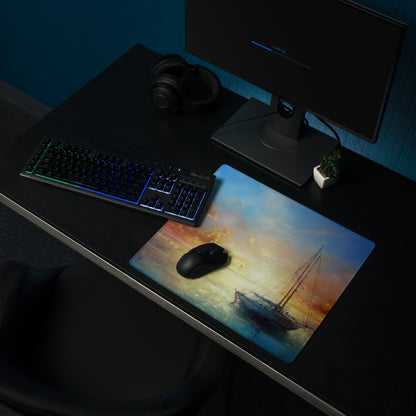Sunset Sailboat Canvas Mouse Pad - Sailboat Sunset Desk Watercolor Serene Coastal Nautical Desk Pad Digital Print