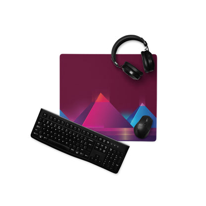Vibrant Geometric Gaming Mouse Pad - Gaming Mouse Pad Purple Magenta Blue Geometric Desk Energetic Esports Digital Art