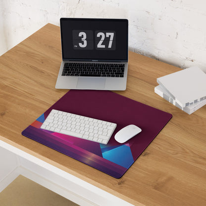 Vibrant Geometric Gaming Mouse Pad - Gaming Mouse Pad Purple Magenta Blue Geometric Desk Energetic Esports Digital Art