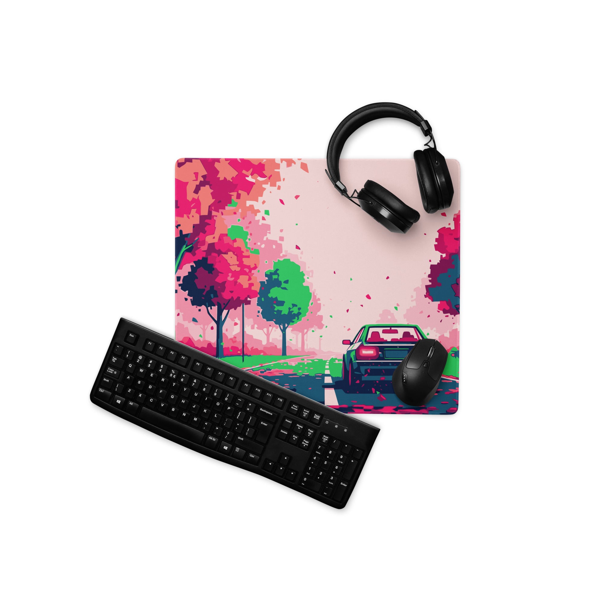 Vivid Pink Forest Gaming Mouse Pad - Pink Forest Desktop Mouse Pad Modern Art Vibrant Mood Contemporary Decor Desk Mat