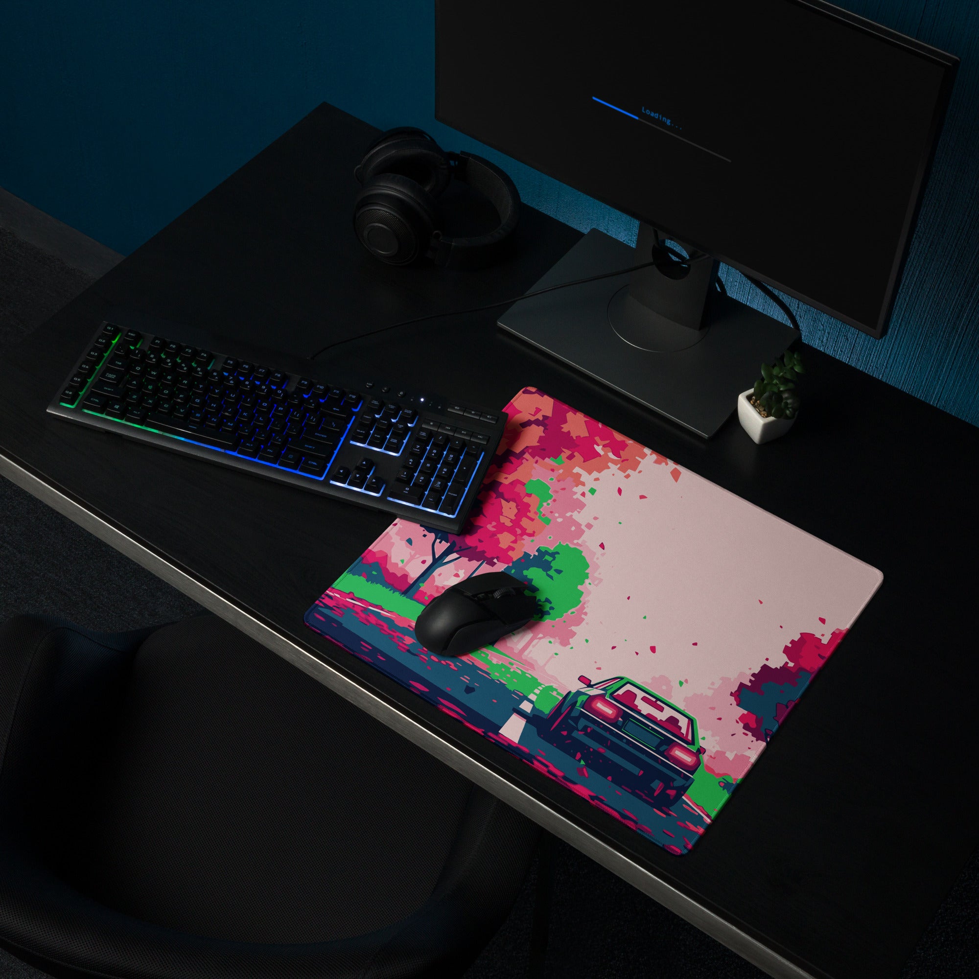Vivid Pink Forest Gaming Mouse Pad - Pink Forest Desktop Mouse Pad Modern Art Vibrant Mood Contemporary Decor Desk Mat