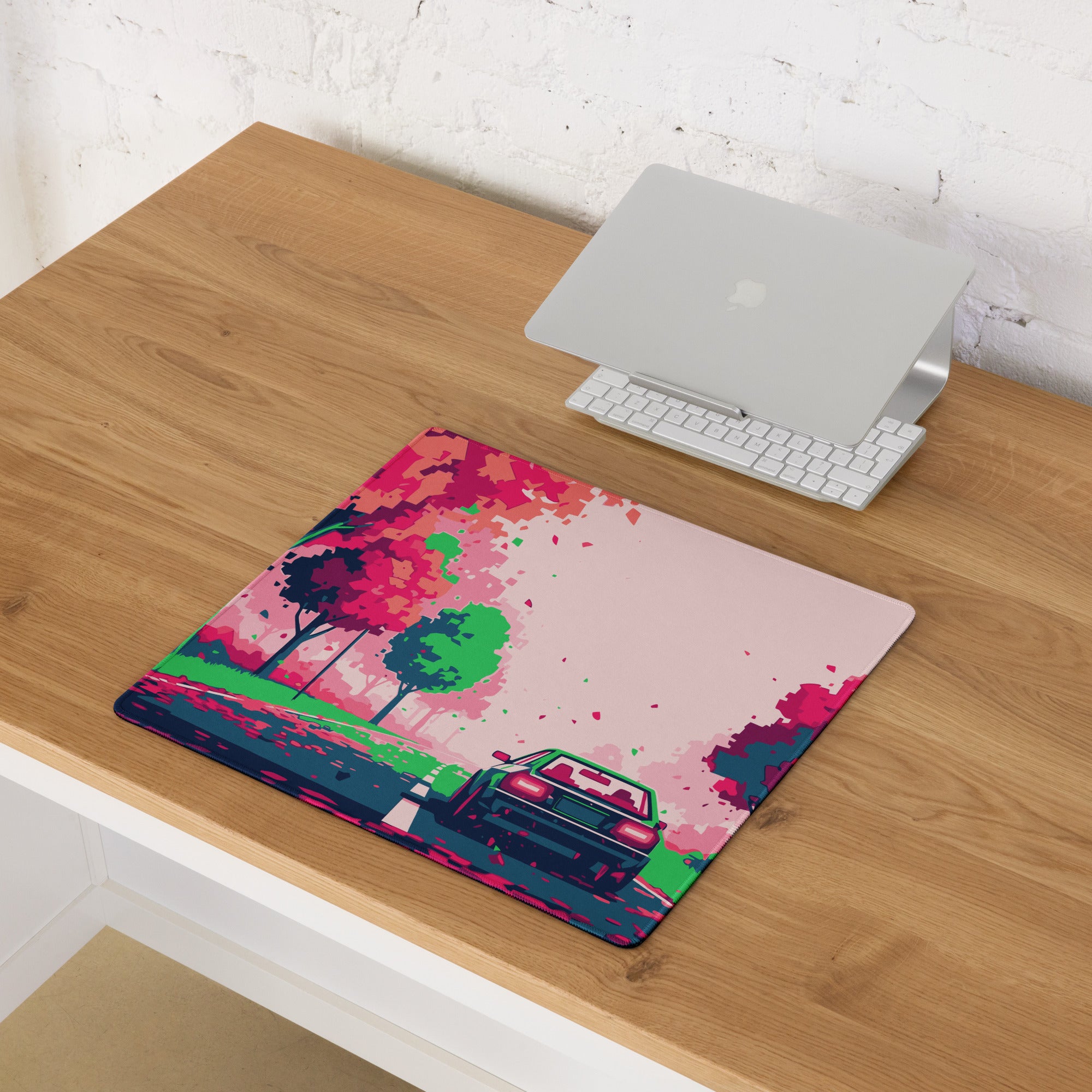 Vivid Pink Forest Gaming Mouse Pad - Pink Forest Desktop Mouse Pad Modern Art Vibrant Mood Contemporary Decor Desk Mat