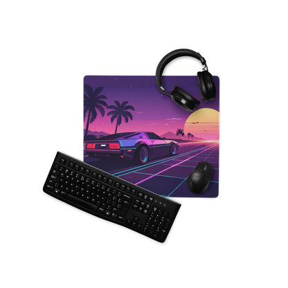 Neon Sunset Gaming Mouse Pad - Gaming Mouse Pad Purple Pink Neon Sunset Desk Mood Vibrant Retro Futurism