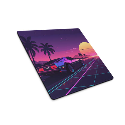Neon Sunset Gaming Mouse Pad - Gaming Mouse Pad Purple Pink Neon Sunset Desk Mood Vibrant Retro Futurism