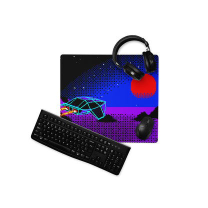 Neon Nightfall Gaming Mouse Pad - Gaming Mouse Pad Black Blue Red Neon Vibrant Mood Cyberpunk Esports Gift Digital Art
