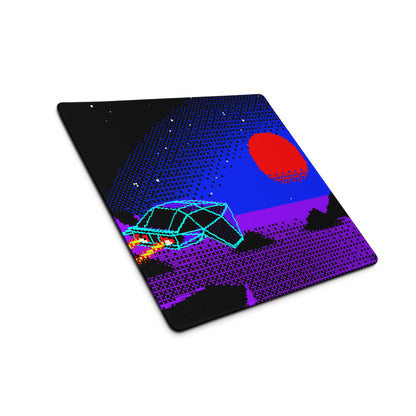 Neon Nightfall Gaming Mouse Pad - Gaming Mouse Pad Black Blue Red Neon Vibrant Mood Cyberpunk Esports Gift Digital Art