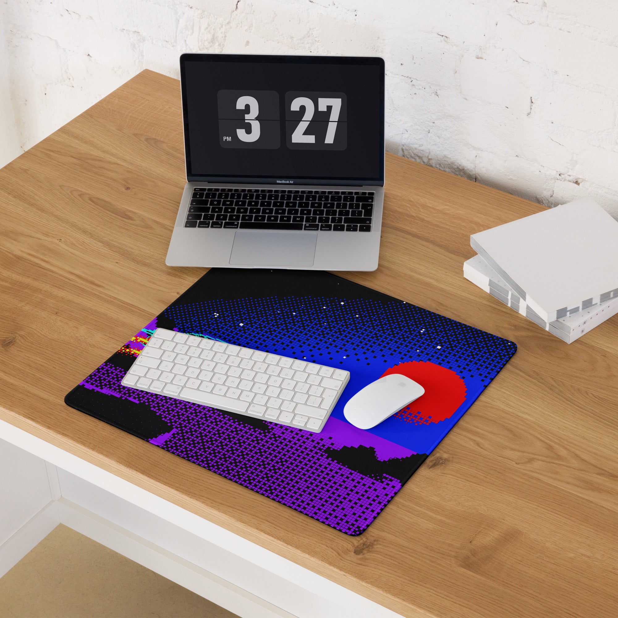 Neon Nightfall Gaming Mouse Pad - Gaming Mouse Pad Black Blue Red Neon Vibrant Mood Cyberpunk Esports Gift Digital Art
