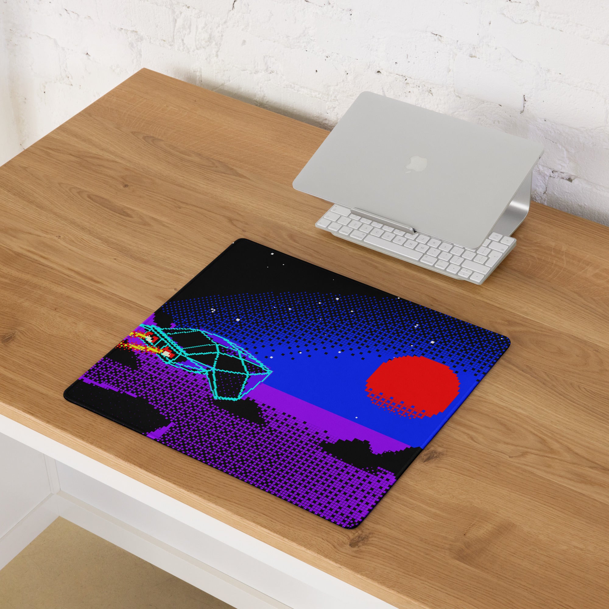 Neon Nightfall Gaming Mouse Pad - Gaming Mouse Pad Black Blue Red Neon Vibrant Mood Cyberpunk Esports Gift Digital Art