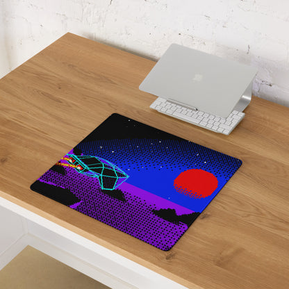 Neon Nightfall Gaming Mouse Pad - Gaming Mouse Pad Black Blue Red Neon Vibrant Mood Cyberpunk Esports Gift Digital Art