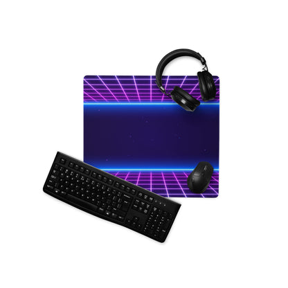 Neon Grid Gaming Mouse Pad - Gaming Mouse Pad Purple Pink Blue Desk Setup Synthwave Mood Energetic Cyberpunk Neon Art