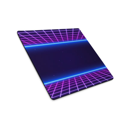 Neon Grid Gaming Mouse Pad - Gaming Mouse Pad Purple Pink Blue Desk Setup Synthwave Mood Energetic Cyberpunk Neon Art