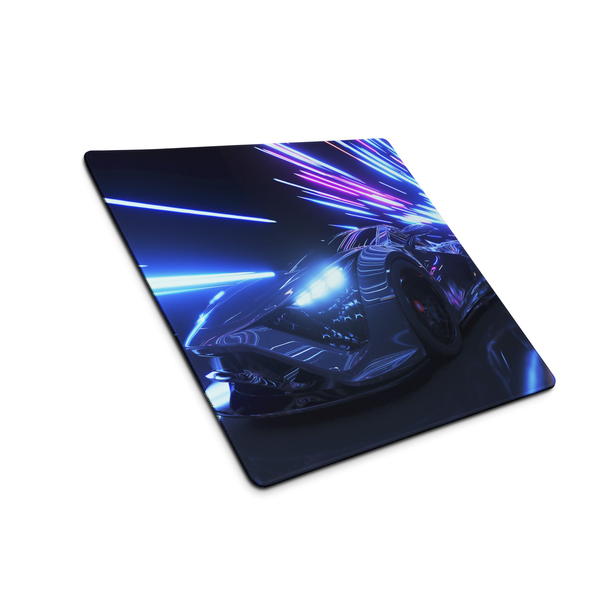 Neon Velocity Mouse Pad - Gaming Mouse Pad Neon Blue Purple Energetic Futuristic Digital Print