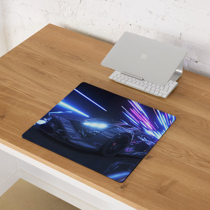 Neon Velocity Mouse Pad - Gaming Mouse Pad Neon Blue Purple Energetic Futuristic Digital Print