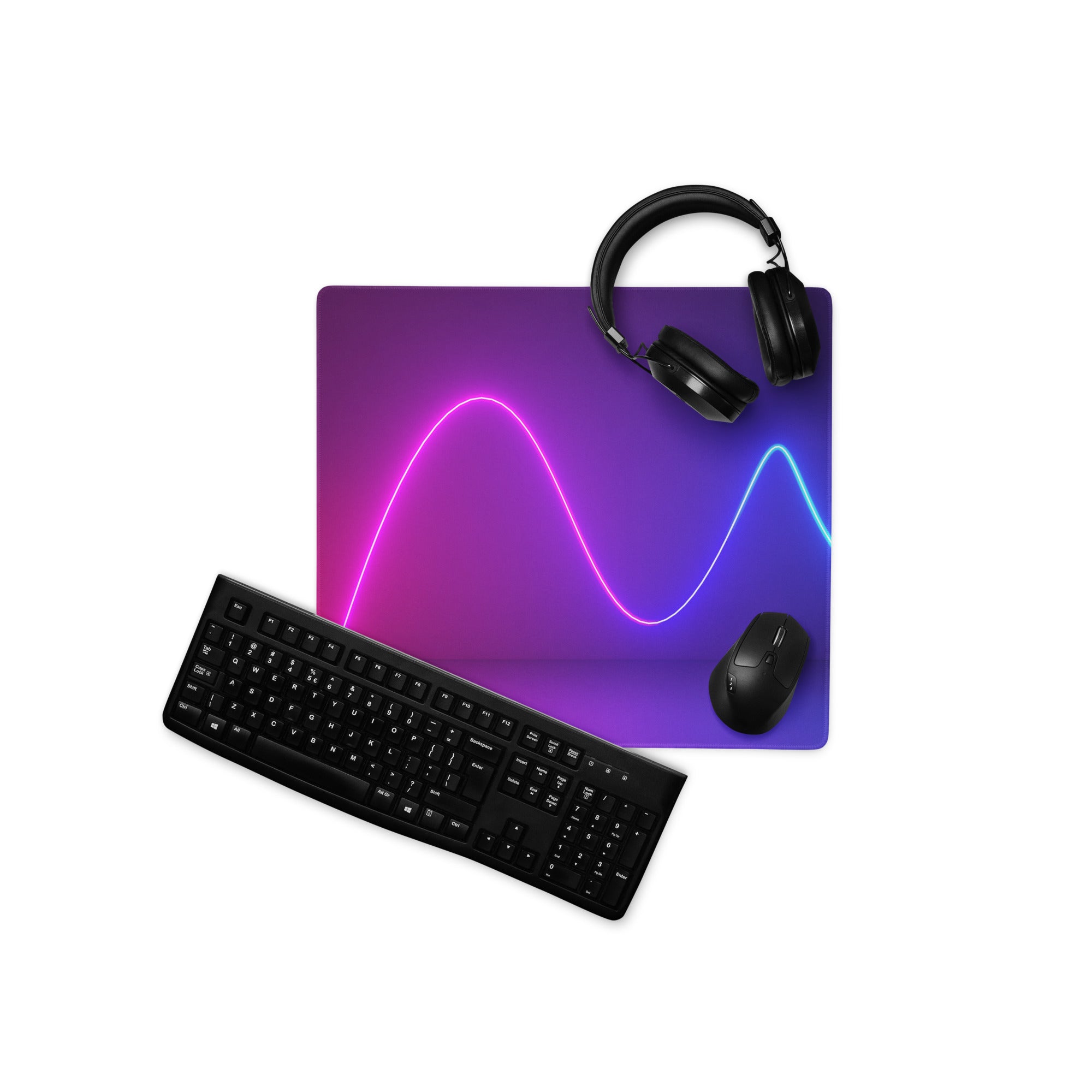 Nebula Neon Gaming Mouse Pad - Gaming Mouse Pad Purple Pink Desk Neon Gradient Mood Neon Cyberpunk RGB Digital Art