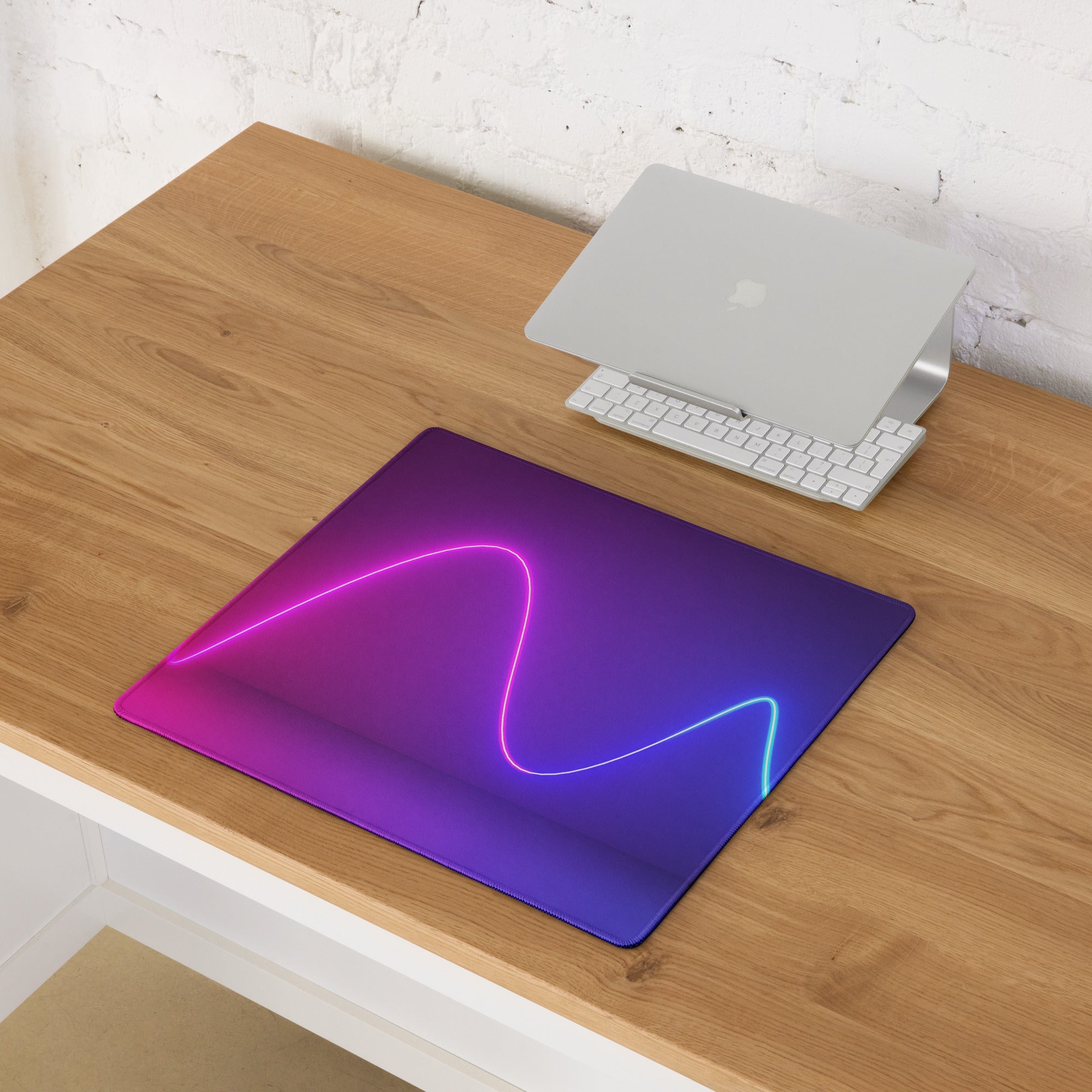 Nebula Neon Gaming Mouse Pad - Gaming Mouse Pad Purple Pink Desk Neon Gradient Mood Neon Cyberpunk RGB Digital Art