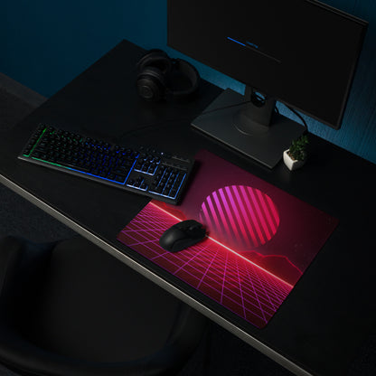 Neon Grid Prism Mouse Pad - Gaming Mouse Pad Neon Pink Desk Cyberpunk Vibrant Mood Cyberpunk Decor Esports Mat