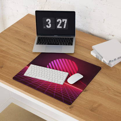 Neon Grid Prism Mouse Pad - Gaming Mouse Pad Neon Pink Desk Cyberpunk Vibrant Mood Cyberpunk Decor Esports Mat