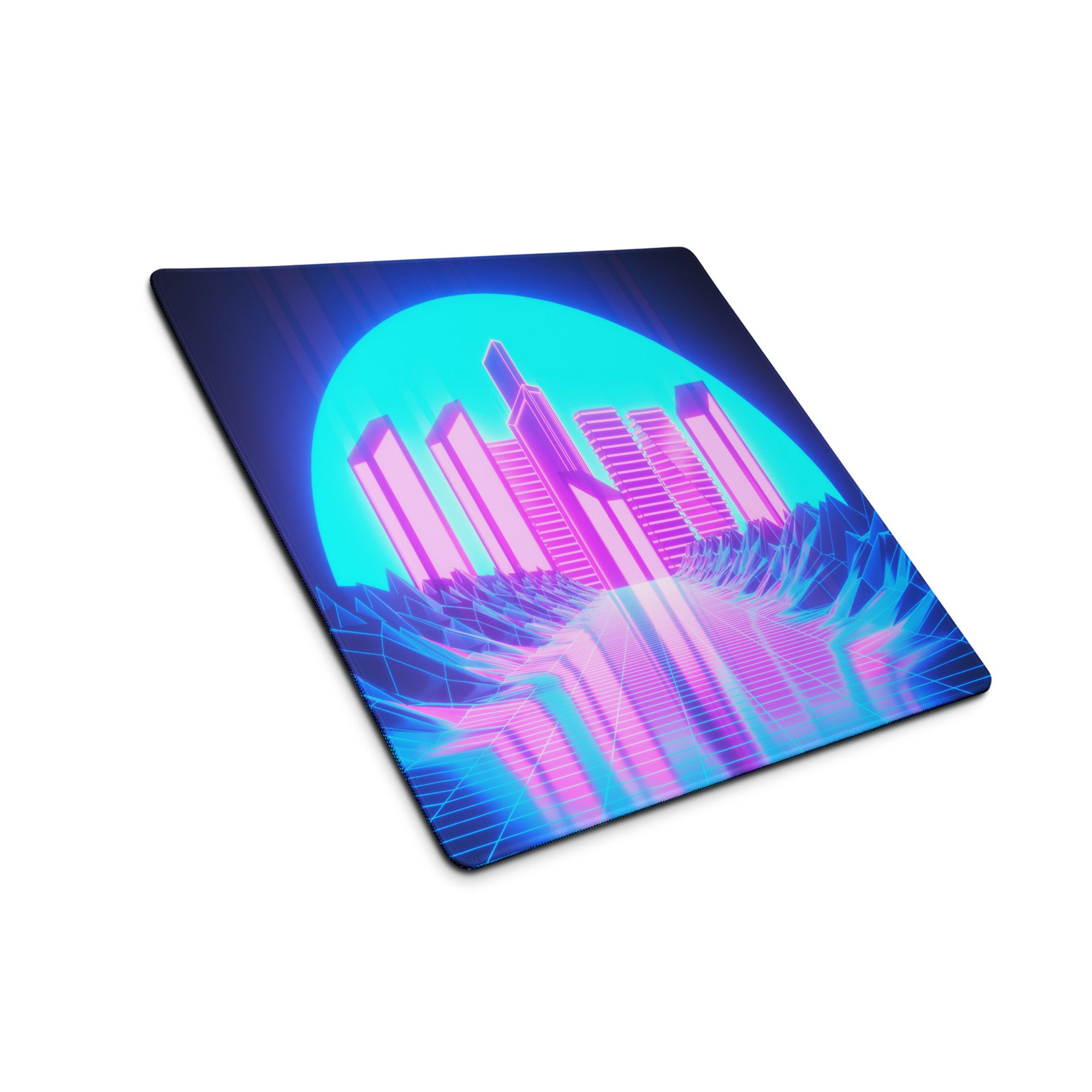 Neon City Cyberpunk Gaming Mouse Pad - Gaming Mouse Pad Neon Blue Pink For Gaming Desk Cyberpunk Synthwave Vibrant Futuristic Neon Decor Gaming Desk Rgb Digital Art