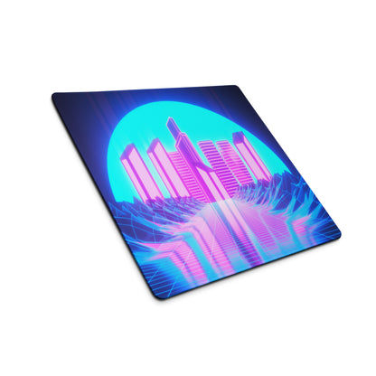 Neon City Cyberpunk Gaming Mouse Pad - Gaming Mouse Pad Neon Blue Pink For Gaming Desk Cyberpunk Synthwave Vibrant Futuristic Neon Decor Gaming Desk Rgb Digital Art