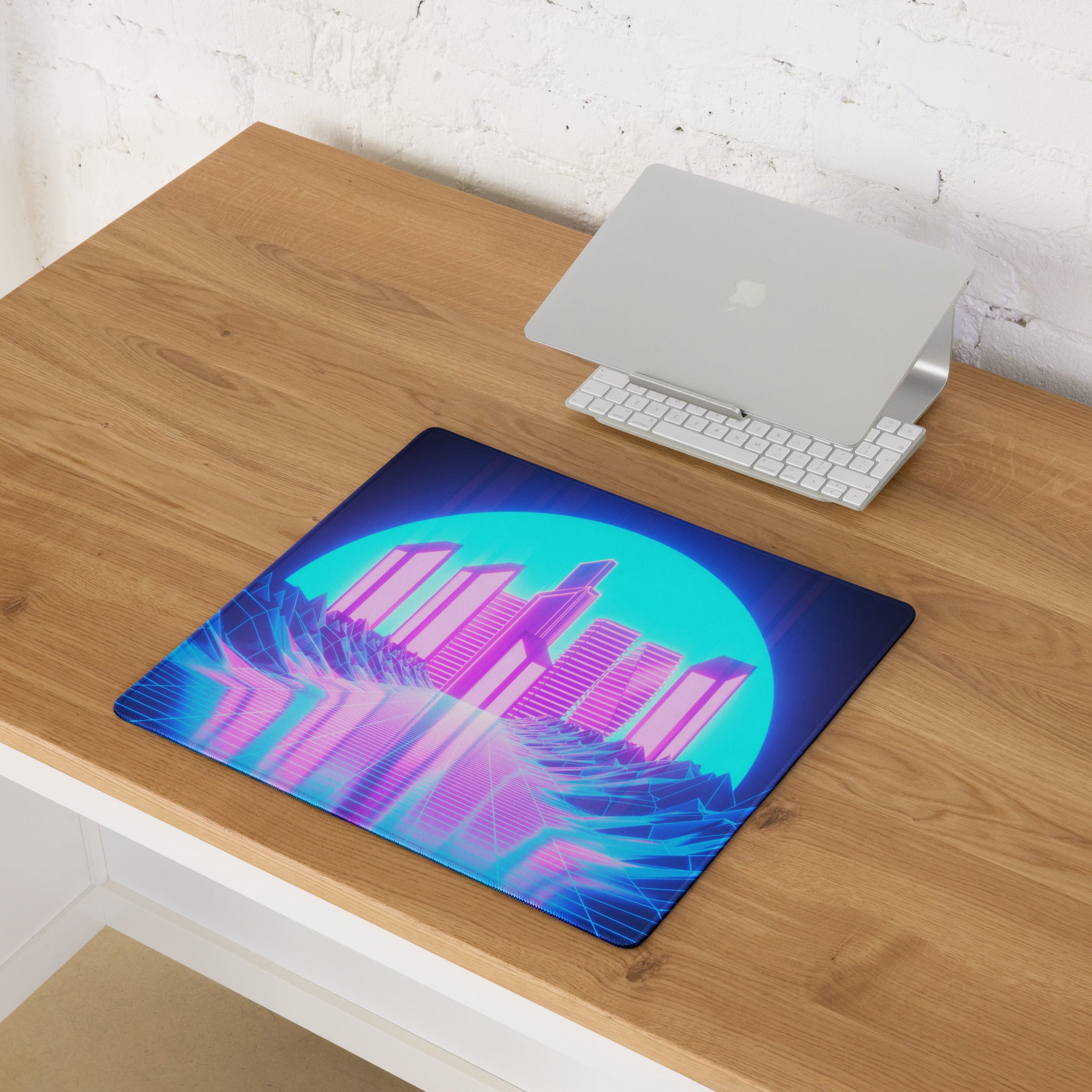 Neon City Cyberpunk Gaming Mouse Pad - Gaming Mouse Pad Neon Blue Pink For Gaming Desk Cyberpunk Synthwave Vibrant Futuristic Neon Decor Gaming Desk Rgb Digital Art