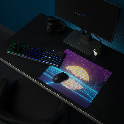 Neon Cosmos Gaming Mouse Pad - Gaming Mouse Pad Purple Blue Neon Desktop Setup Synthwave Cyberpunk Style Immersive Mood