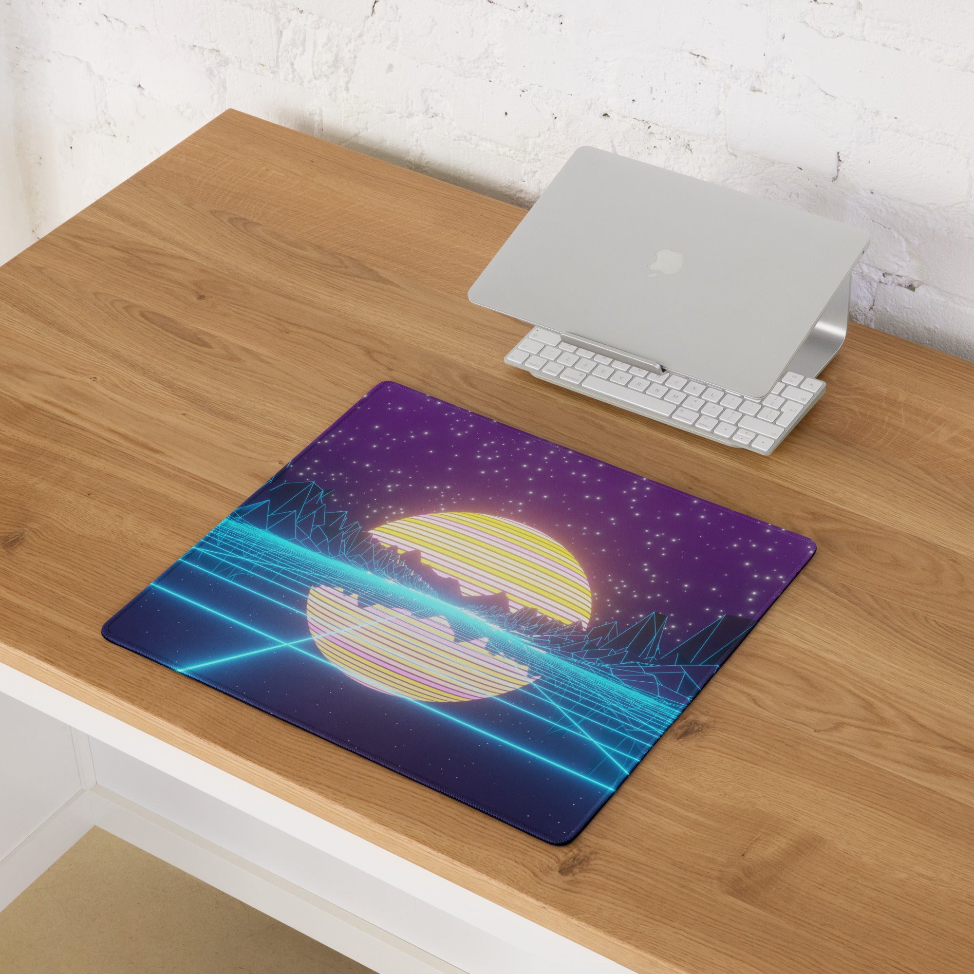 Neon Cosmos Gaming Mouse Pad - Gaming Mouse Pad Purple Blue Neon Desktop Setup Synthwave Cyberpunk Style Immersive Mood