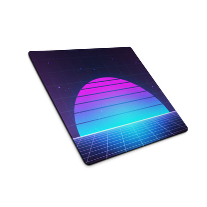 Neon Gradient Retro Grid Mouse Pad - Gaming Mouse Pad Purple Gradient Neon Mood Cyberpunk Decor Large Digital Art