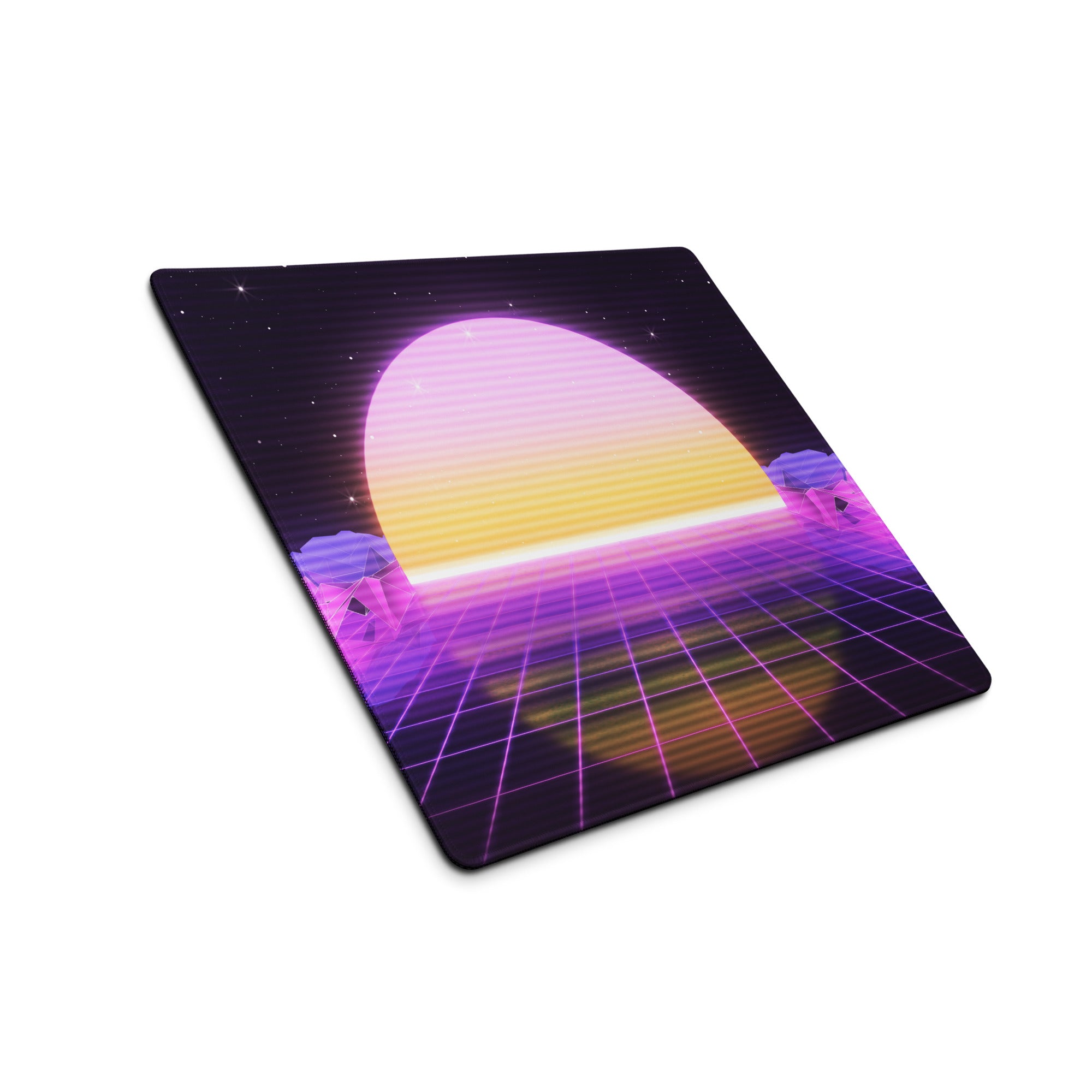 Vaporwave Sunset Gaming Desk Pad - Gaming Pad Purple Pink Desk Setup Vaporwave Dreamy Neon Desk Mat Digital