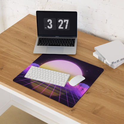 Vaporwave Sunset Gaming Desk Pad - Gaming Pad Purple Pink Desk Setup Vaporwave Dreamy Neon Desk Mat Digital