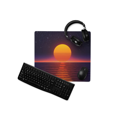 Sunset Starfield Gaming Mouse Pad - Mouse Pad Orange Purple Sunset Desk Neon Mood Vibrant Neon Decor Non Slip