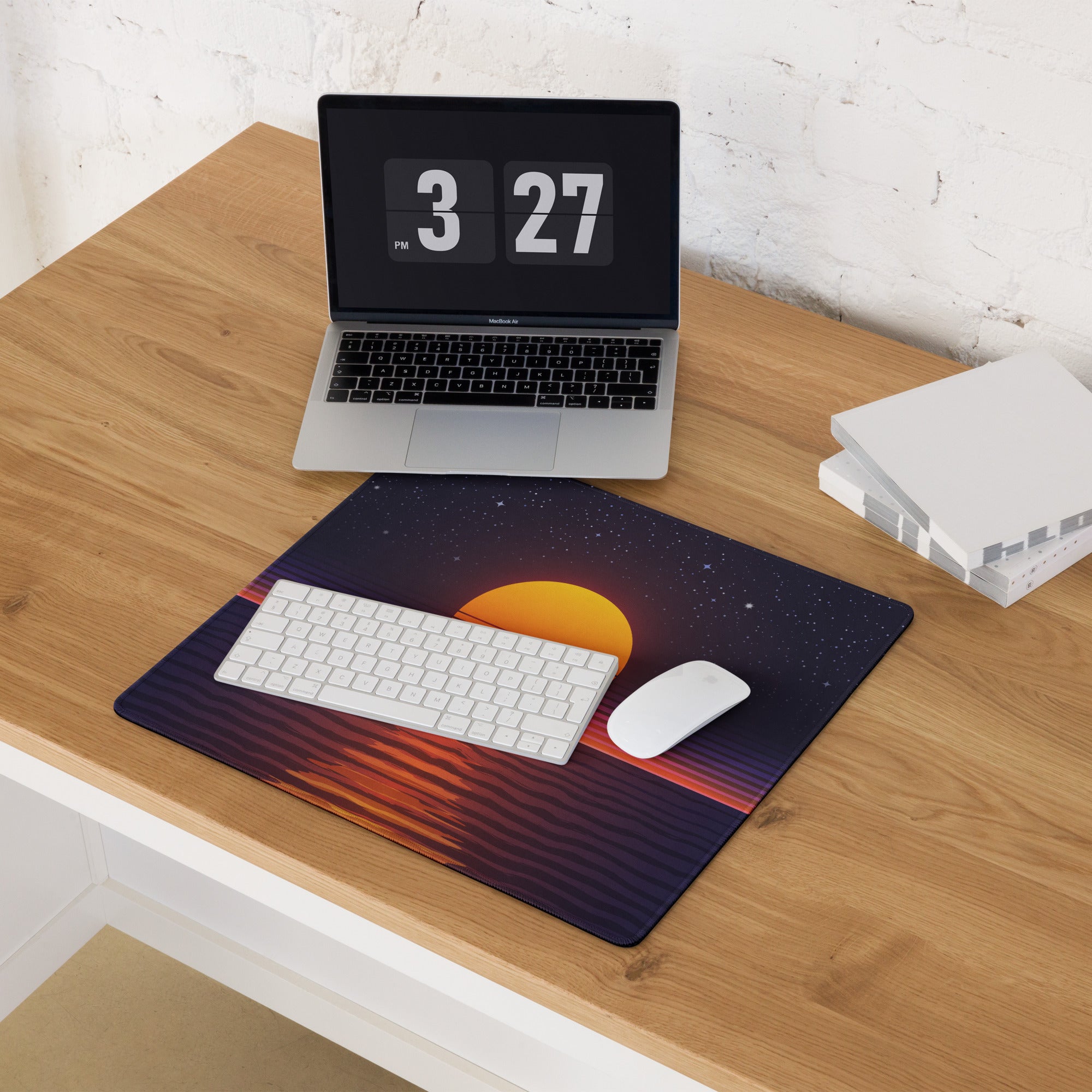 Sunset Starfield Gaming Mouse Pad - Mouse Pad Orange Purple Sunset Desk Neon Mood Vibrant Neon Decor Non Slip