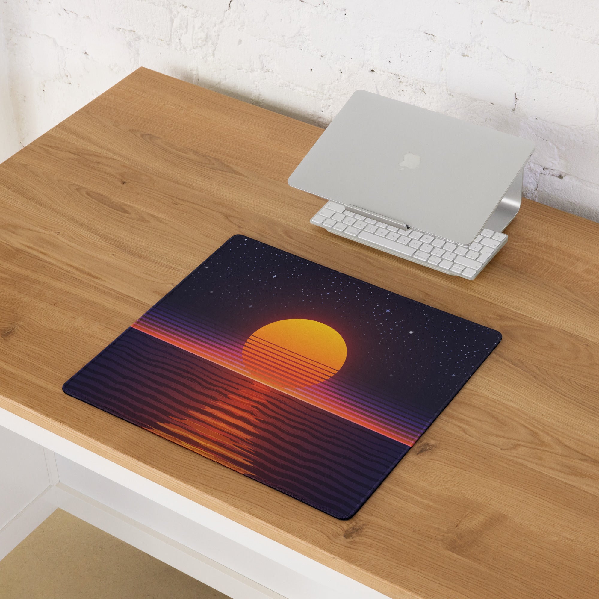 Sunset Starfield Gaming Mouse Pad - Mouse Pad Orange Purple Sunset Desk Neon Mood Vibrant Neon Decor Non Slip