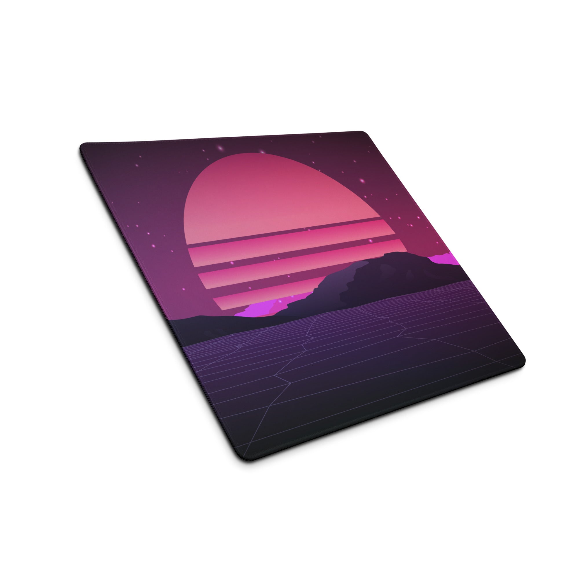 Neon Sunset Gamer Mouse Pad - Mouse Pad Purple Pink Desk Setup Cyberpunk Mood Dreamy Modern Esports Digital Art