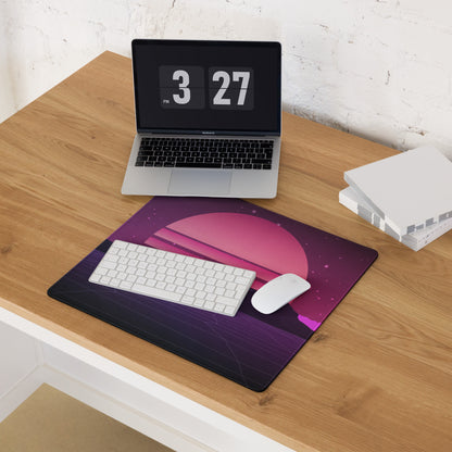 Neon Sunset Gamer Mouse Pad - Mouse Pad Purple Pink Desk Setup Cyberpunk Mood Dreamy Modern Esports Digital Art