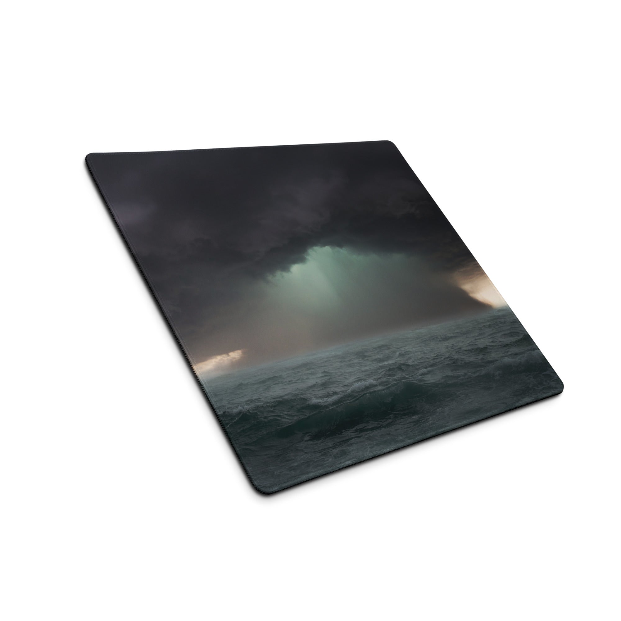Stormy Ocean Night Gaming Mouse Pad - Gaming Mouse Pad Dark Blue Gray Desk Modern Dramatic Minimalist Decor Matte Print