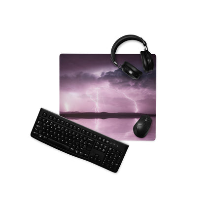 Storm Lightning Gaming Mouse Pad - Gaming Mouse Pad Purple Pink Desk Storm Abstract Moody Futuristic Esports Photography