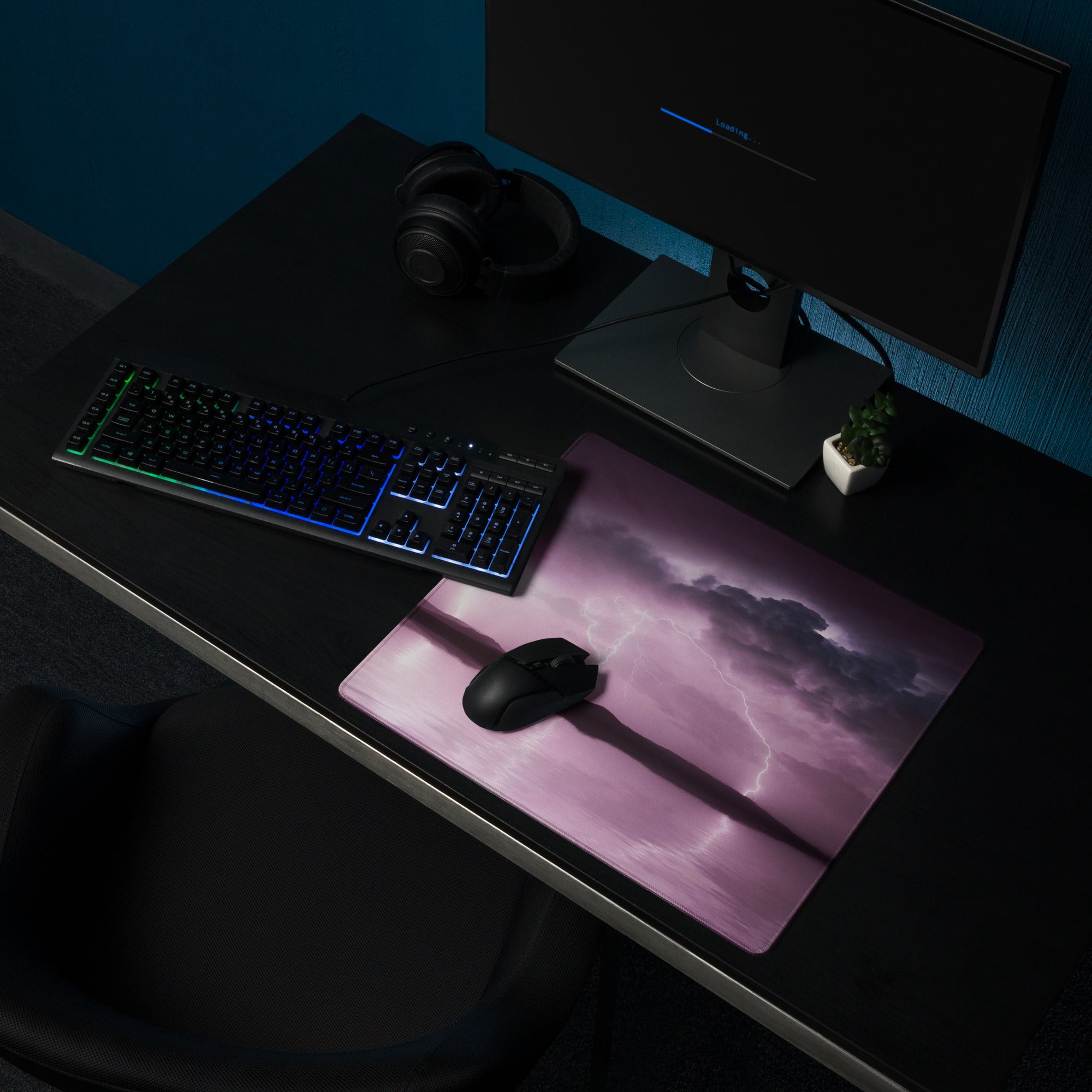 Storm Lightning Gaming Mouse Pad - Gaming Mouse Pad Purple Pink Desk Storm Abstract Moody Futuristic Esports Photography