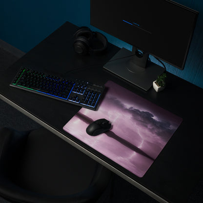 Storm Lightning Gaming Mouse Pad - Gaming Mouse Pad Purple Pink Desk Storm Abstract Moody Futuristic Esports Photography