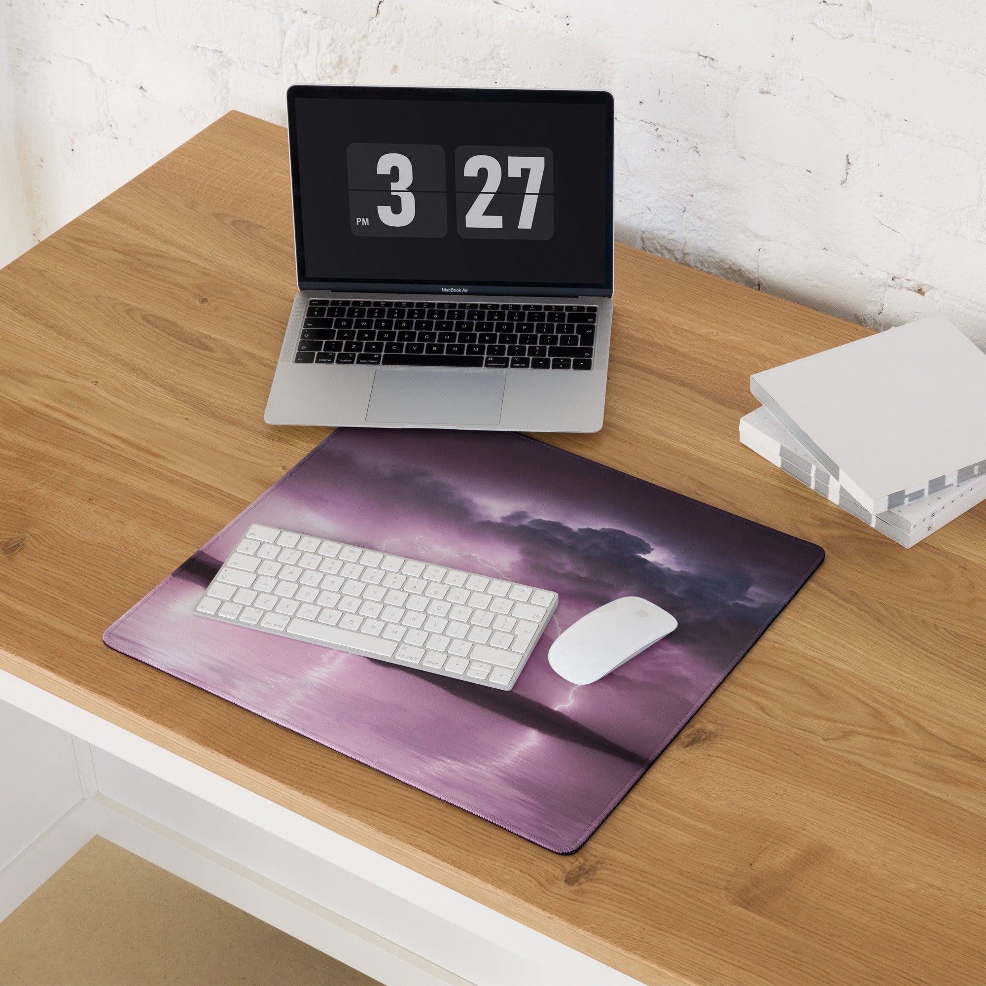 Storm Lightning Gaming Mouse Pad - Gaming Mouse Pad Purple Pink Desk Storm Abstract Moody Futuristic Esports Photography
