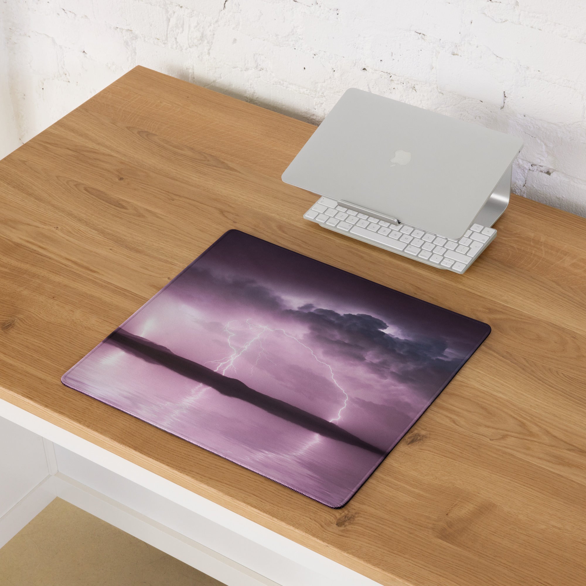 Storm Lightning Gaming Mouse Pad - Gaming Mouse Pad Purple Pink Desk Storm Abstract Moody Futuristic Esports Photography