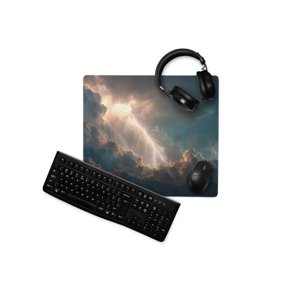 Lightning Storm Gaming Mouse Pad - Gaming Mouse Pad Dark Blue Desktop Modern Moody Atmosphere Esports Photography