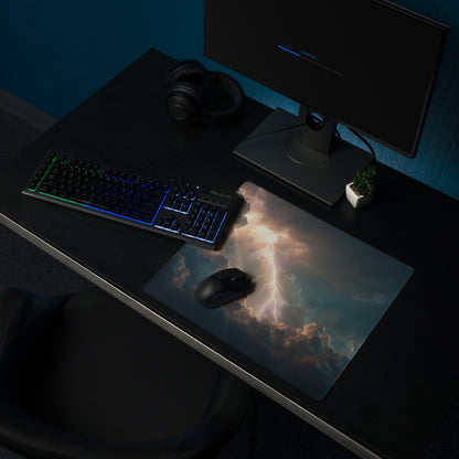 Lightning Storm Gaming Mouse Pad - Gaming Mouse Pad Dark Blue Desktop Modern Moody Atmosphere Esports Photography