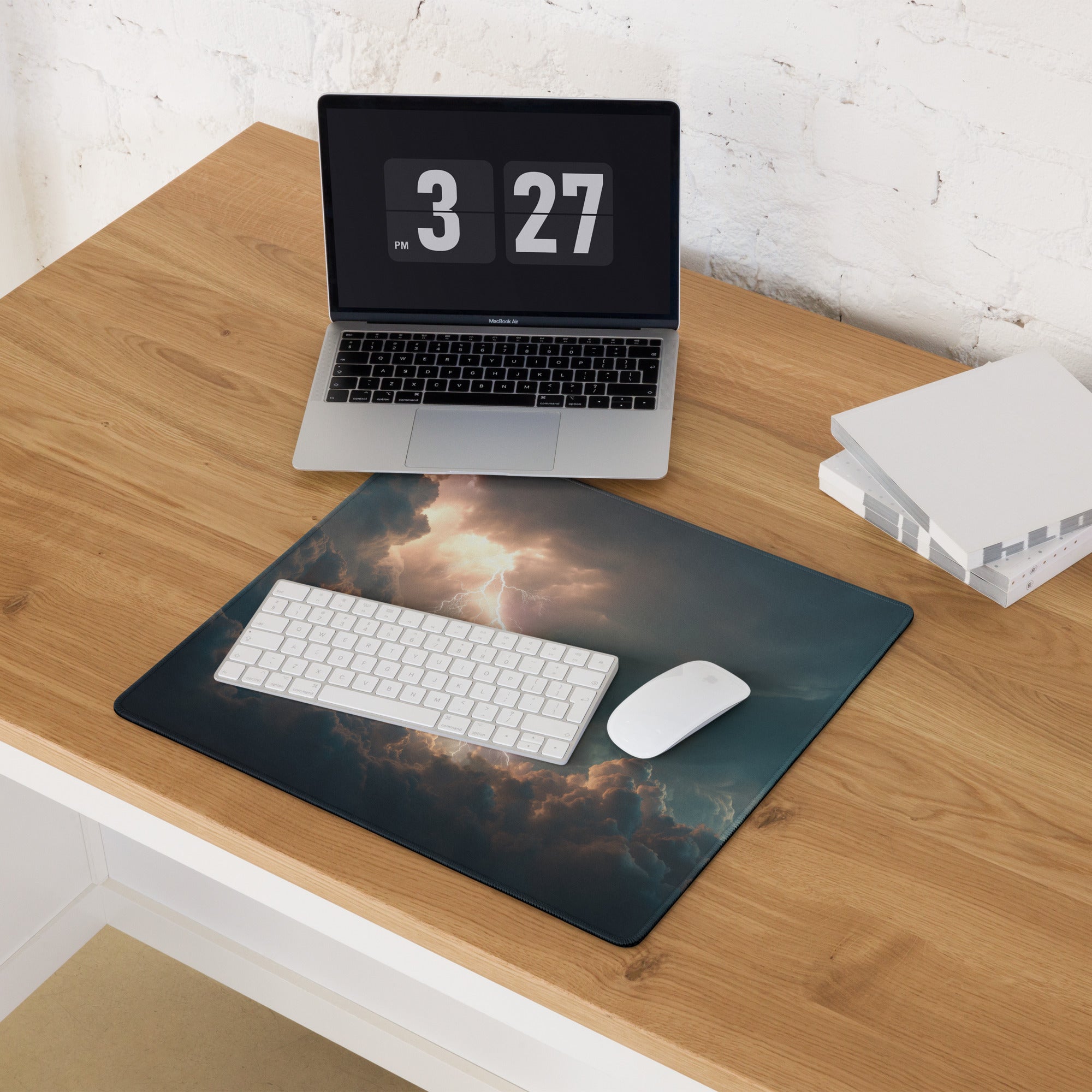 Lightning Storm Gaming Mouse Pad - Gaming Mouse Pad Dark Blue Desktop Modern Moody Atmosphere Esports Photography